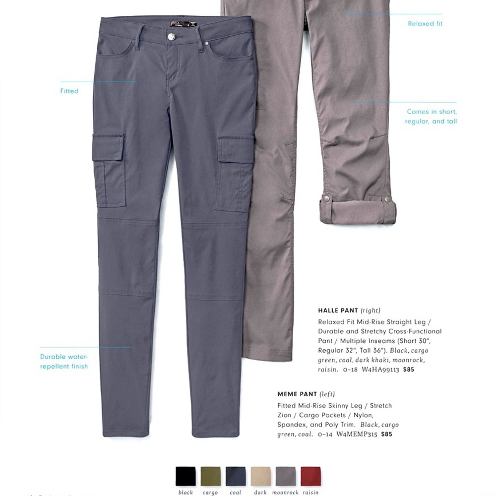 Prana Women's meme pants Size 2 Quartz Gray